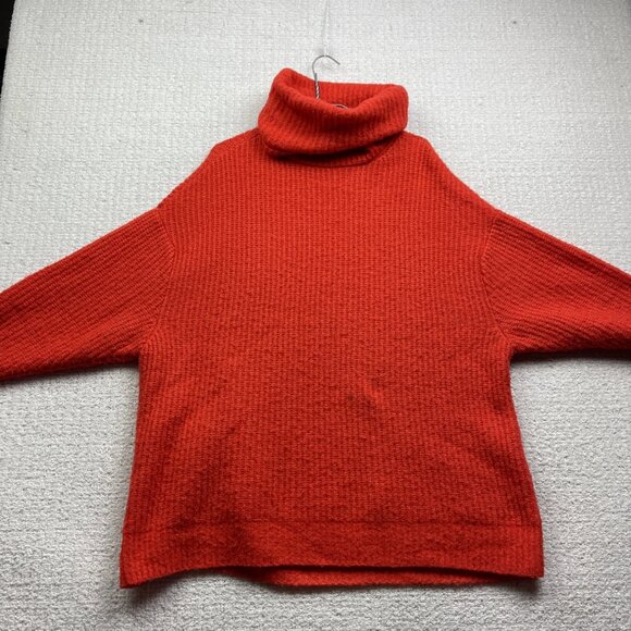 Womance Atelier Quebec Heavy Chunky Oversize Knit Cozy Shawl Neck Red Women Sz S - Picture 11 of 16